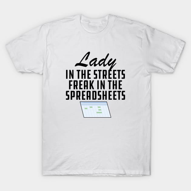 Accountant - Lady in the streets freak in the spreadsheets T-Shirt by KC Happy Shop